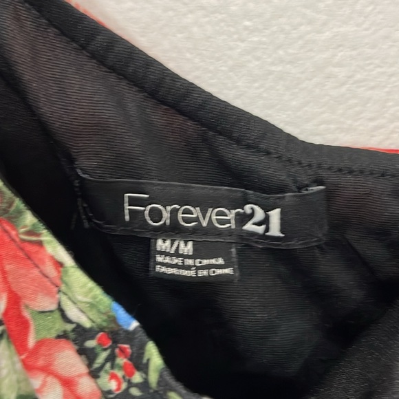 Black Floral Forever 21 One Shoulder Bodycon Dress - Picture 3 of 5